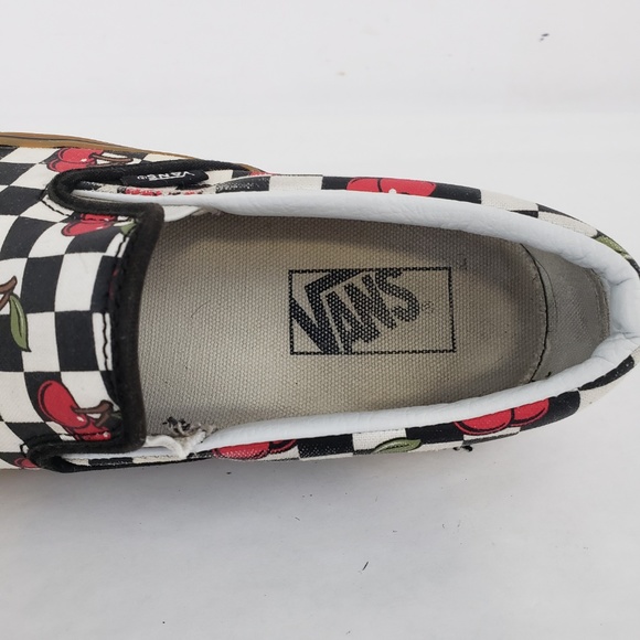 VANS Checkerboard Cherries Slip On Shoes - Picture 6 of 8